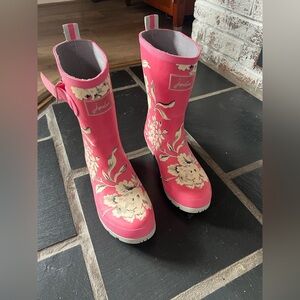 Joules Red Floral Women's Rain Boots